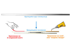 Крепление круга на скотч или клей